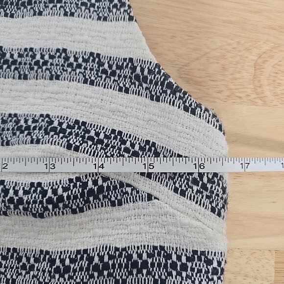 J. Crew Striped Tweed Sheath White Blue Nautical Dress Size 4 V Neck Office - Picture 5 of 9